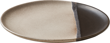 Black Flat Round Coupe Plate 9.1" dia x 0.8" Spot On by Playground