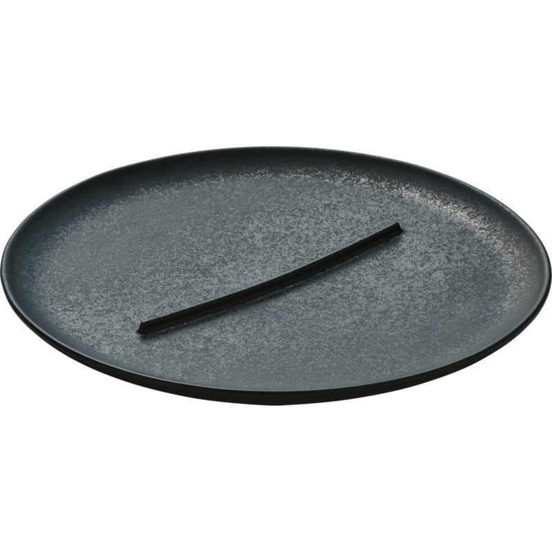 Black Flat Coupe Plate with Ridge 7