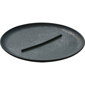 Black Flat Coupe Plate with Ridge 7" dia. Coast & Country by Playground
