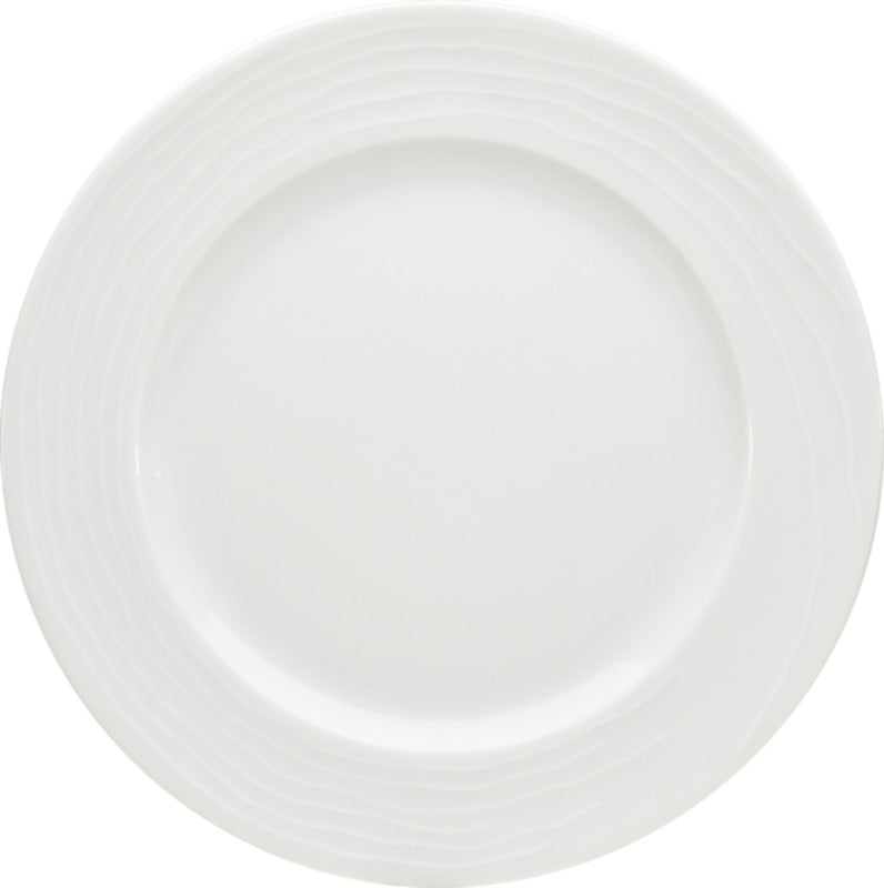 White Flat Plate with Structure Wide Rim 8.2