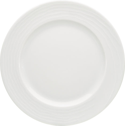 White Flat Plate with Structure Wide Rim 8.2" dia. x 0.8" Maitre by Bauscher