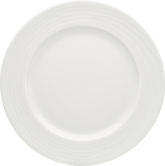 White Flat Plate with Structure Wide Rim 10.3" dia. x 0.9" Maitre by Bauscher