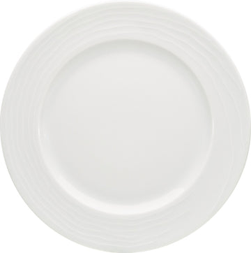 White Flat Plate with Structure Wide Rim 10.3" dia. x 0.9" Maitre by Bauscher