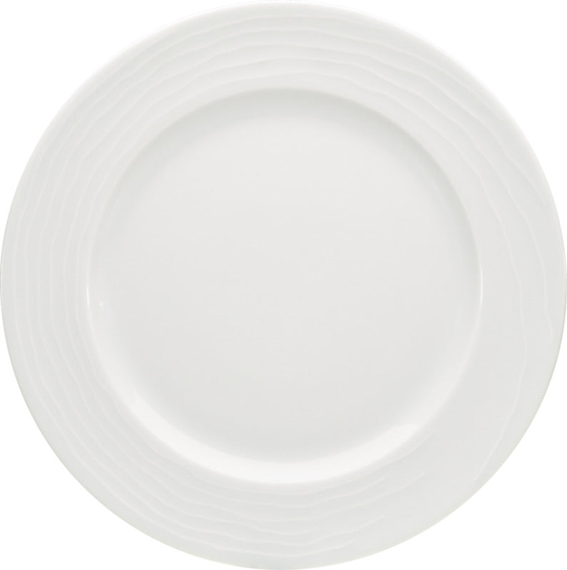 White Flat Plate With Wide Rim 11.1
