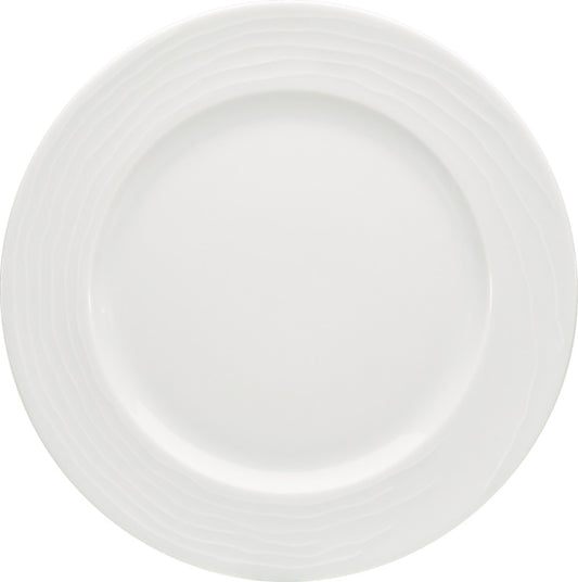 White Flat Plate with Structure Wide Rim 12.5" dia. x 1" Maitre by Bauscher
