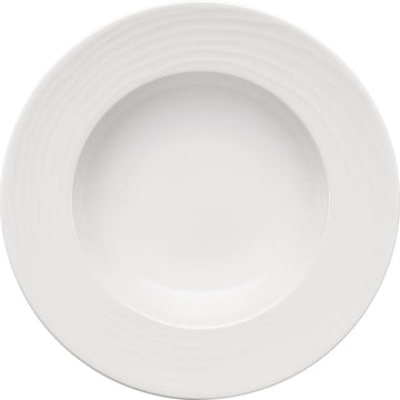 White Deep Plate With Structure Wide Rim 9.8" dia. x 1.7" 11.8 oz Maitre by Bauscher