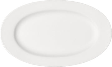 White Oval Platter with Rim 13" x 7.8" x 1.1" Maitre by Bauscher