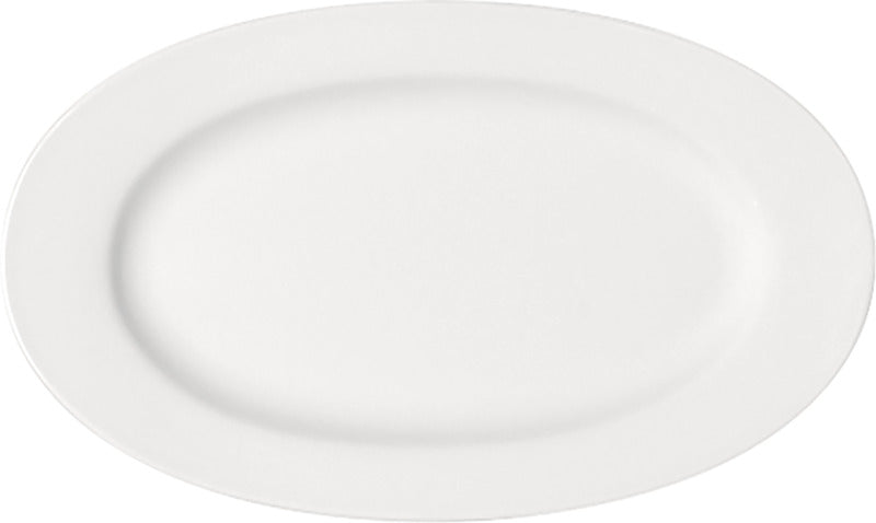 White Oval Platter with Rim 15.1