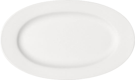 White Oval Platter with Rim 15.1" x 8.5" x 1.4" Maitre by Bauscher