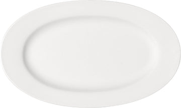 White Oval Platter with Rim 15.1" x 8.5" x 1.4" Maitre by Bauscher