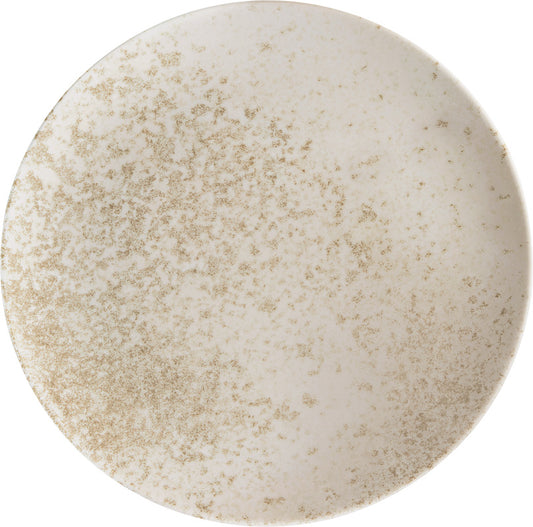 Flat Coupe Plate 7.9" dia. x 0.7"  Sandstone Beige by Bauscher