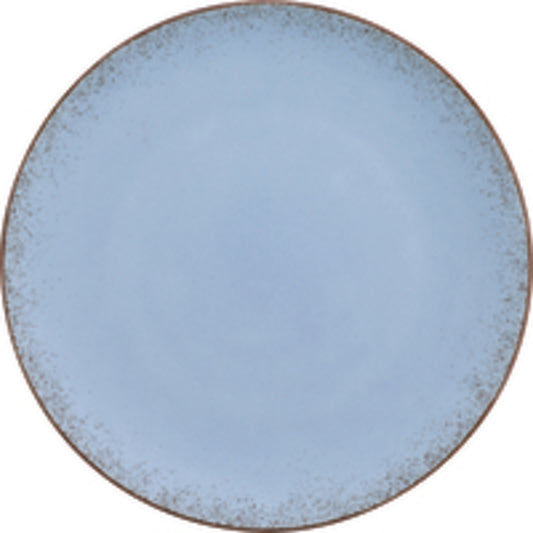 Natural Blue Flat Coupe Plate 9" dia. x 0.8" Modern Rustic by Bauscher