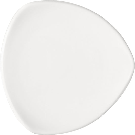 White Triangular Flat Coupe Plate 9.6" x 9.6" x 0.9" Options by Bauscher