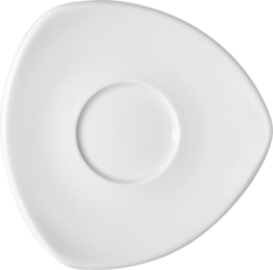 White Triangular Coupe Saucer 3.9" dia. x 0.6" Options by Bauscher