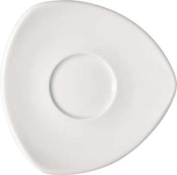 White Triangular Coupe Saucer 3.9" dia. x 0.6" Options by Bauscher