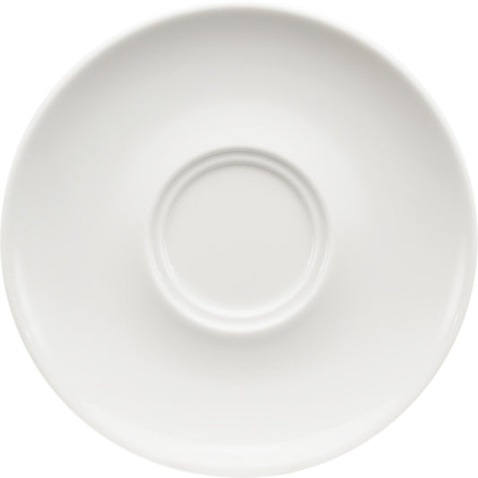 White Coupe Saucer with Two Wells 6.3" dia. x 0.8" options by Bauscher