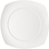 White Square Flat Coupe Plate with Centerwell 9.7