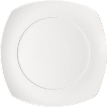 White Square Flat Coupe Plate with Centerwell 9.7" x 9.7" x 1" Options by Bauscher
