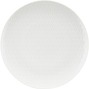 White Flat Coupe Plate with Embossment 11.0" dia. Scope by Bauscher