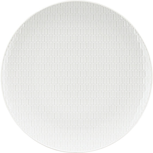 White Flat Coupe Plate with Embossment 12.6" dia. Scope by Bauscher