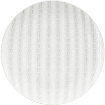 White Flat Coupe Plate with Embossment 12.6" dia. Scope by Bauscher