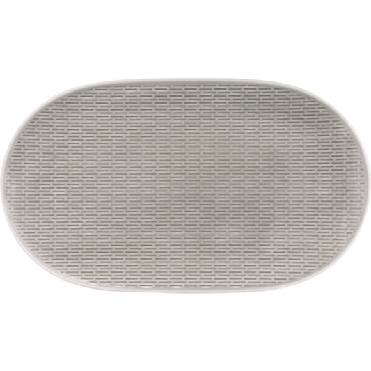 Glow Grey Oval Coupe Platter with Embossment 9.1" x 5.9" Scope by Bauscher