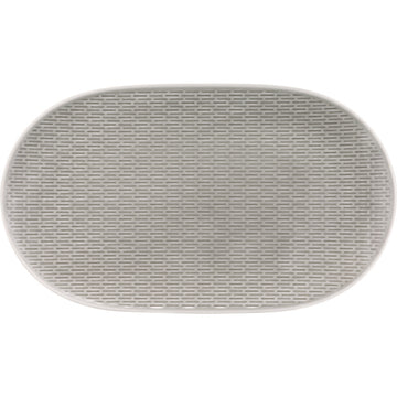 Glow Grey Oval Coupe Platter with Embossment 9.1" x 5.9" Scope by Bauscher