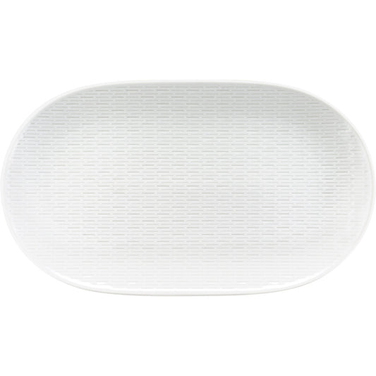 White Platter with Embossment 12.8" x 7.4" Scope by Bauscher