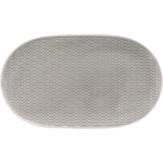Glow Grey Oval Coupe Platter with Embossment 12.8" x 7.4" Scope by Bauscher