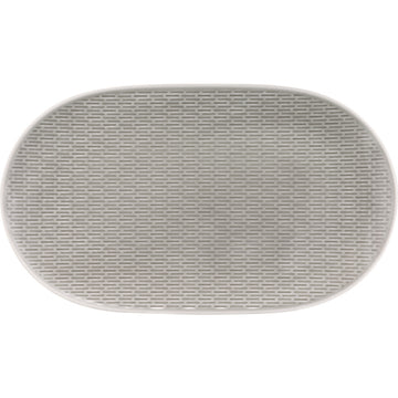 Glow Grey Oval Coupe Platter with Embossment 12.8" x 7.4" Scope by Bauscher
