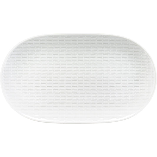 White Platter with Embossment 14.7" x 8.7" Scope by Bauscher