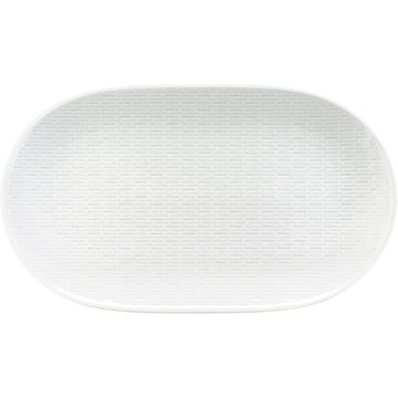 White Platter with Embossment 14.7" x 8.7" Scope by Bauscher