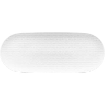 White Oval Coupe Platter with Embossment 18.2" x 7.2" Scope by Bauscher