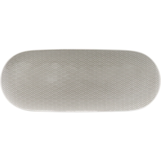 Glow Grey Oval Coupe Platter with Embossment 18.2" x 7.2" Scope by Bauscher