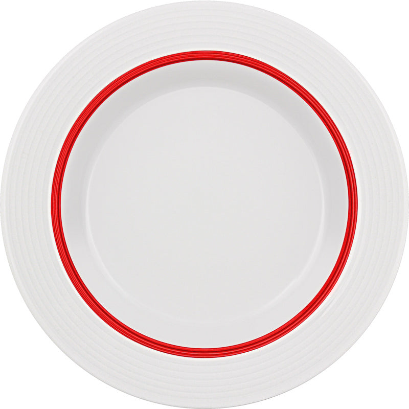 Ruby Red Deep Plate with Rim 9