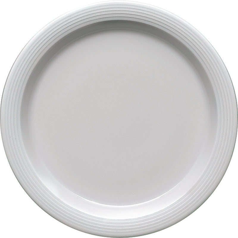 White Half Deep Plate With Rim 10.1