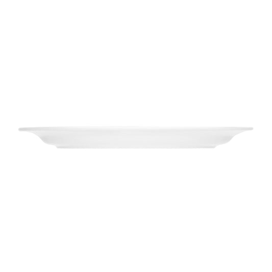White Oval Platter with Rim 10.2" x 7.1" x 0.9" Dialog by Bauscher