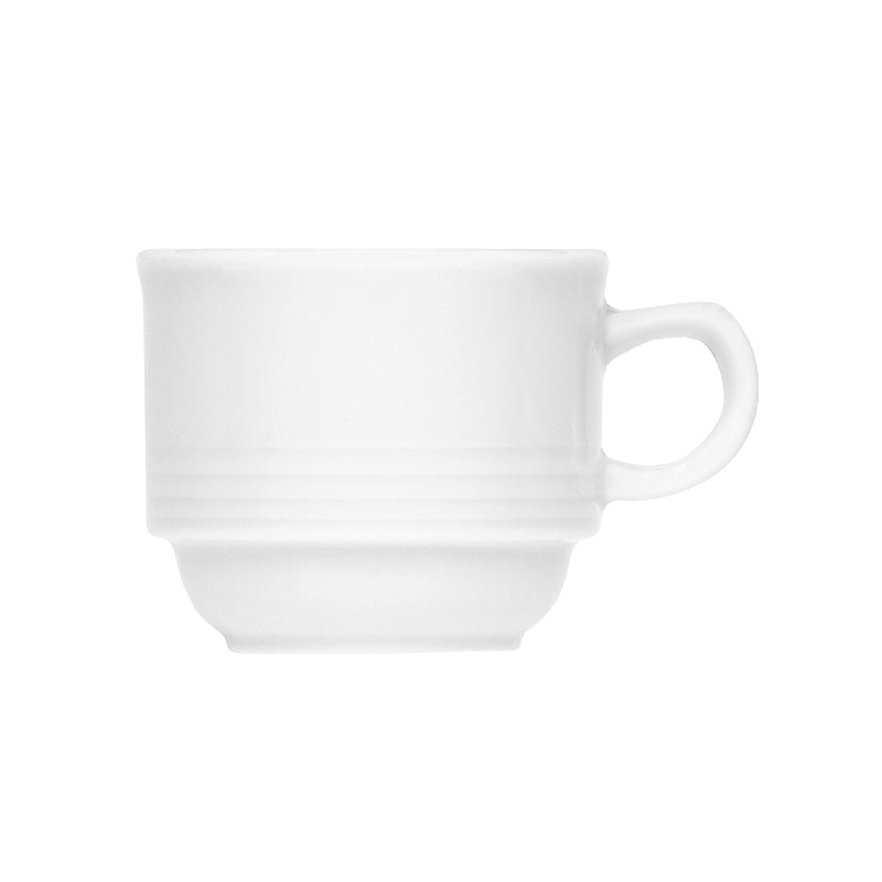 White Demitasse Cup, Stackable 2.4