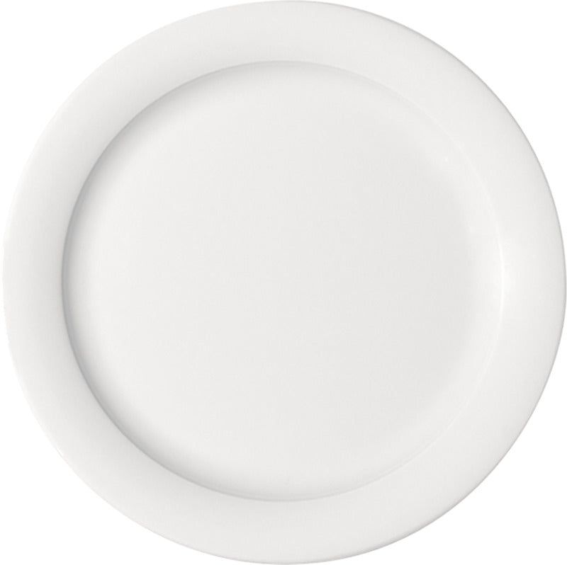 White Flat Plate with Rim 12.3