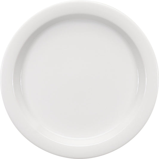White Half-Deep Plate With Rim 10.1" dia. x 1.2" Airflow & PN by Bauscher