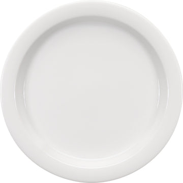 White Half-Deep Plate With Rim 10.1" dia. x 1.2" Airflow & PN by Bauscher