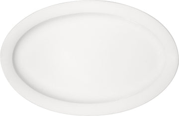 White Oval Platter with Rim 11.4" x 7.4" x 0.8" Dimension by Bauscher