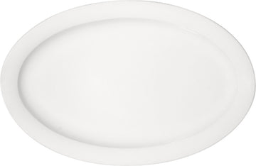 White Oval Platter with Rim 12.6" x 8.2" x 0.9" Dimension by Bauscher