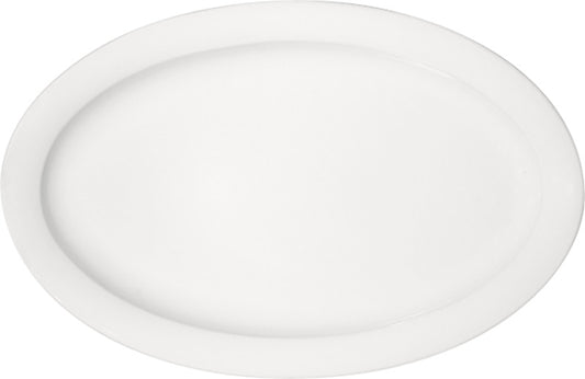 White Oval Platter with Rim 14" x 9.3" x 1" Dimension by Bauscher