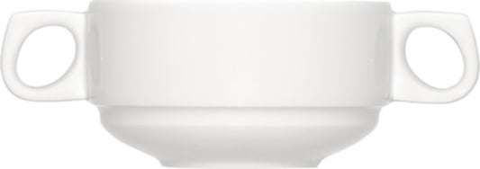 White Cream Soup Cup 3.9" dia. x 2.2" 9.5 oz Dimension by Bauscher