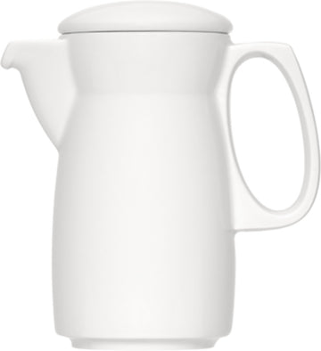 White Coffeepot Complete 5" dia. x 5.5" 10.1 oz Dimension by Bauscher