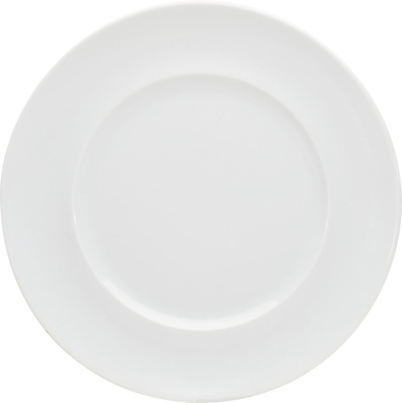 White Flat Plate with Rim 10.9