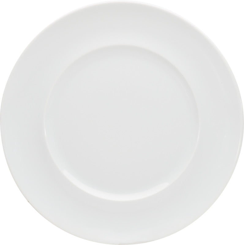 White Flat Plate With Rim 12.5