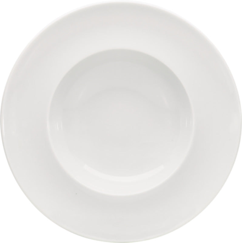 White Deep Plate With Rim 6.3