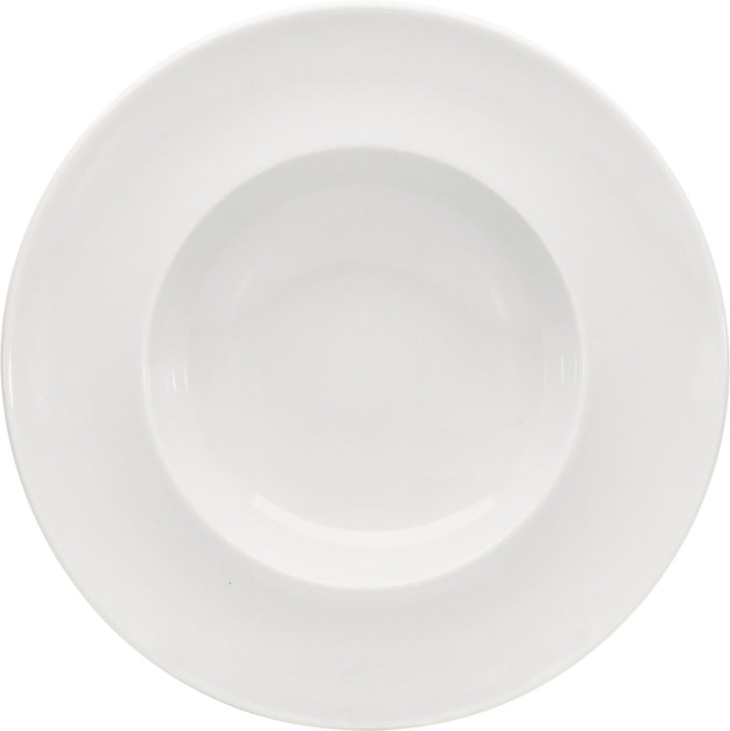 White Deep Plate With Rim 11
